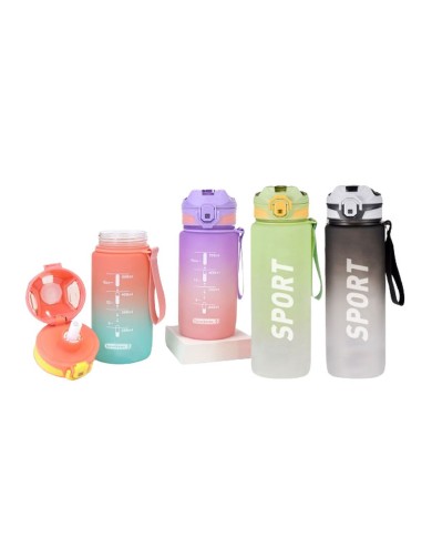 Bottiglia con Tappo e Cannuccia Bewinner Multicolore 800 ml Bottiglia con Tappo e Cannuccia Bewinner Multicolore 800 ml