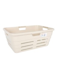 Cesto per i Panni Sporchi Home ESPRIT Bianco Naturale 3 Pezzi 46 x 46 x 69 cm