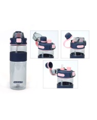 Bottiglia con Tappo e Cannuccia Bewinner Multicolore Trasparente 900 ml