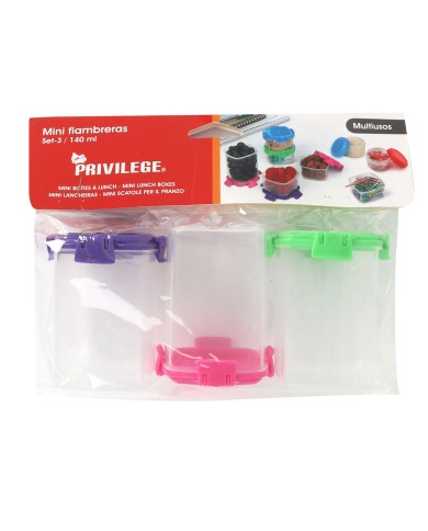 Set di scatole porta pranzo Privilege 140 ml 6,8 x 5 x 5 cm 3 Pezzi (24 Unità)