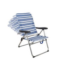 Sedia da Spiaggia Color Baby 61 x 63 x 93 cm Bianco Blu Marino Sedia da Spiaggia Color Baby 61 x 63 x 93 cm Bianco Blu Marino
