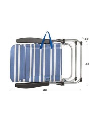 Sedia da Spiaggia Color Baby 61 x 63 x 93 cm Bianco Blu Marino Sedia da Spiaggia Color Baby 61 x 63 x 93 cm Bianco Blu Marino