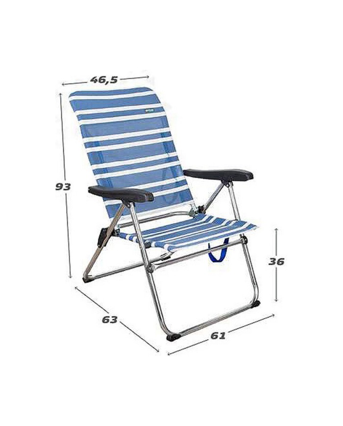 Sedia da Spiaggia Color Baby 61 x 63 x 93 cm Bianco Blu Marino Sedia da Spiaggia Color Baby 61 x 63 x 93 cm Bianco Blu Marino