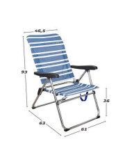 Sedia da Spiaggia Color Baby 61 x 63 x 93 cm Bianco Blu Marino Sedia da Spiaggia Color Baby 61 x 63 x 93 cm Bianco Blu Marino