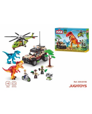 Gioco di Costruzione + Personaggi Zuru Max Dino 33 x 48,3 x 7,6 cm 592 Pezzi