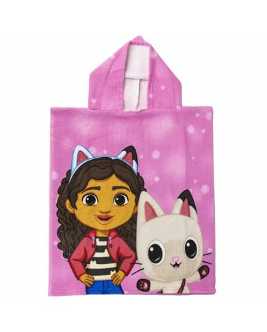 Poncho-Asciugamano con Cappuccio Gabby's Dollhouse Rosa 50 x 115 cm