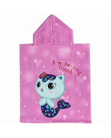 Poncho-Asciugamano con Cappuccio Gabby's Dollhouse Rosa 50 x 115 cm