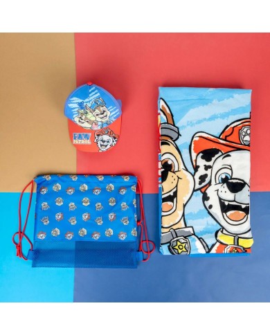 Telo da Mare The Paw Patrol Azzurro 27 x 33 x 7 cm 3 Pezzi