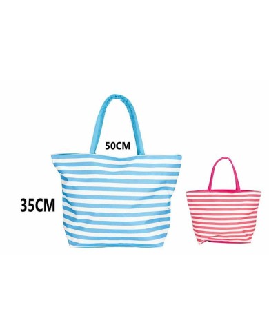 Borsa da Mare Bismark Azzurro Rosa Oxford 50 x 16 x 35 cm