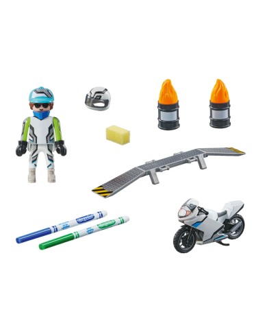 Set di giocattoli Playmobil Color Moto 18 Pezzi Set di giocattoli Playmobil Color Moto 18 Pezzi