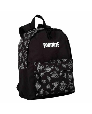 Zaino Scuola Fortnite Dark black Nero 41 x 31 x 13,5 cm Riflettente