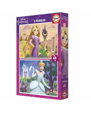 Set di 2 Puzzle Disney Princess Cinderella and Rapunzel 48 Pezzi Set di 2 Puzzle Disney Princess Cinderella and Rapunzel 48 Pezzi