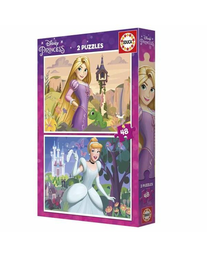 Set di 2 Puzzle Disney Princess Cinderella and Rapunzel 48 Pezzi