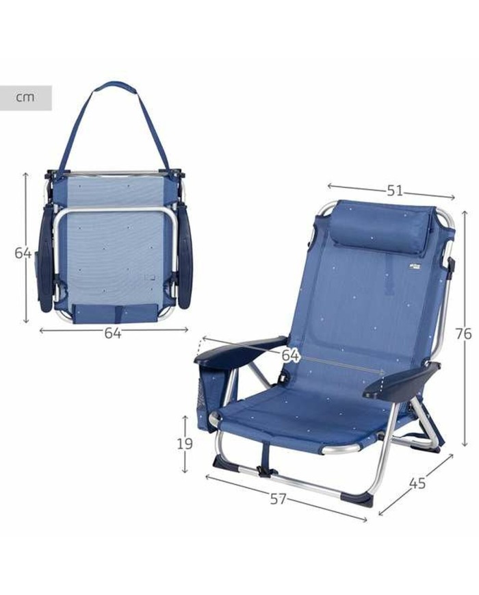 Sedia Pieghevole Colorbaby Blu scuro 51 x 45 x 76 cm Spiaggia