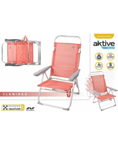 Sedia da Spiaggia Colorbaby Rosa 48 x 57 x 99 cm Multiposizione