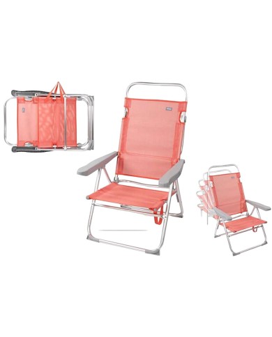 Sedia da Spiaggia Colorbaby Rosa 48 x 57 x 99 cm Multiposizione Sedia da Spiaggia Colorbaby Rosa 48 x 57 x 99 cm Multiposizione