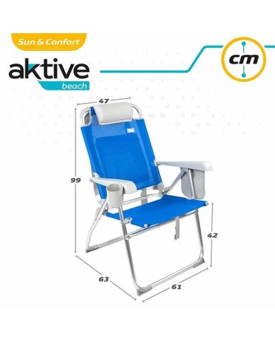 Sedia Pieghevole Colorbaby Azzurro 47 x 63 x 99 cm Spiaggia Sedia Pieghevole Colorbaby Azzurro 47 x 63 x 99 cm Spiaggia