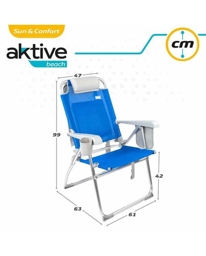 Sedia Pieghevole Colorbaby Azzurro 47 x 63 x 99 cm Spiaggia