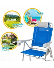 Sedia Pieghevole Colorbaby Azzurro 47 x 63 x 99 cm Spiaggia