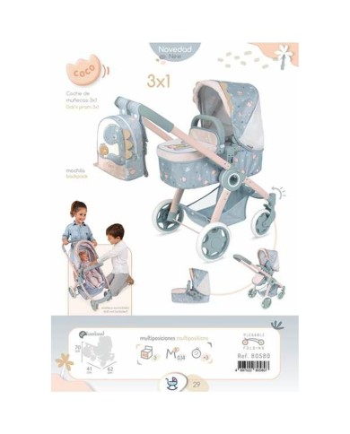 Carrozzina per Bambole Decuevas Coco 41 x 62 x 70 cm