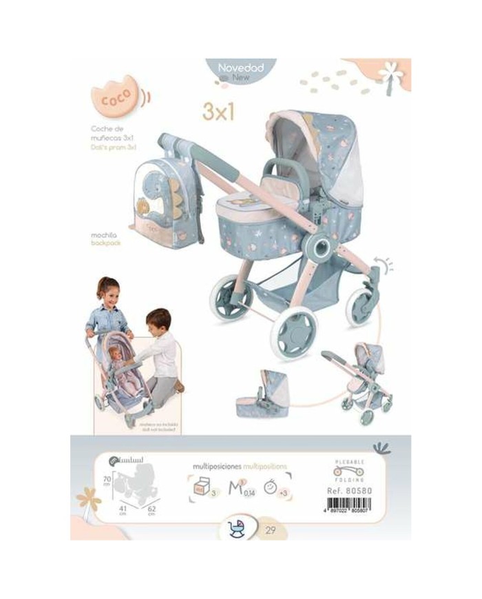 Carrozzina per Bambole Decuevas Coco 41 x 62 x 70 cm Carrozzina per Bambole Decuevas Coco 41 x 62 x 70 cm