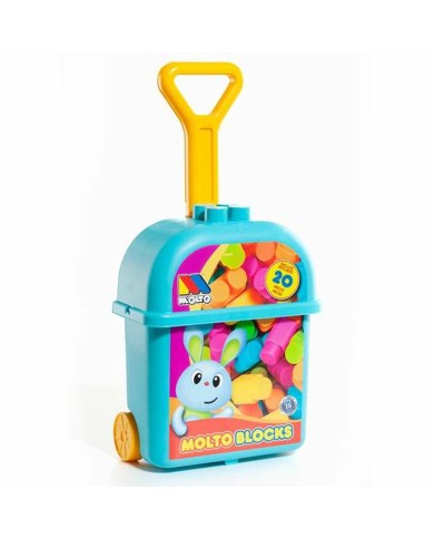 Gioco di Costruzioni con Blocchi Moltó 20 Pezzi Trolley