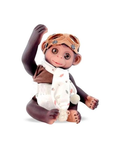 Bambolotto Neonato Berjuan Anireal 35 cm Aviatore Scimmia