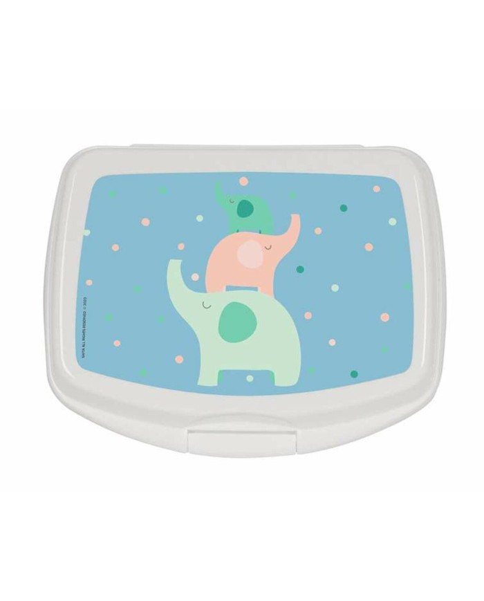 Contenitore per Sandwich Safta Elefantes Menta Poliuretano 17 x 6 x 14 cm