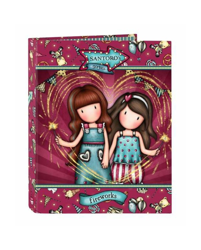 Raccoglitore ad anelli Gorjuss Fireworks Rosso Granato 26,5 x 33 x 4 cm