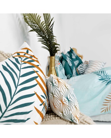 Copripiumino HappyFriday Blanc Foliage Mint Multicolore 140 x 200 cm Copripiumino HappyFriday Blanc Foliage Mint Multicolore 140 x 200 cm