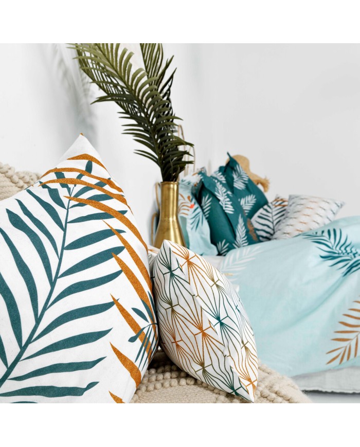 Copripiumino HappyFriday Blanc Foliage Mint Multicolore 140 x 200 cm