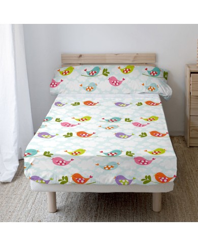 Set di Lenzuola HappyFriday Mr Fox Little Birds Multicolore Singolo 2 Pezzi Set di Lenzuola HappyFriday Mr Fox Little Birds Multicolore Singolo 2 Pezzi