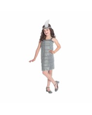 Costume per Bambini Silver Flapper 8-10 Anni Argentato (2 Pezzi) Costume per Bambini Silver Flapper 8-10 Anni Argentato (2 Pezzi)