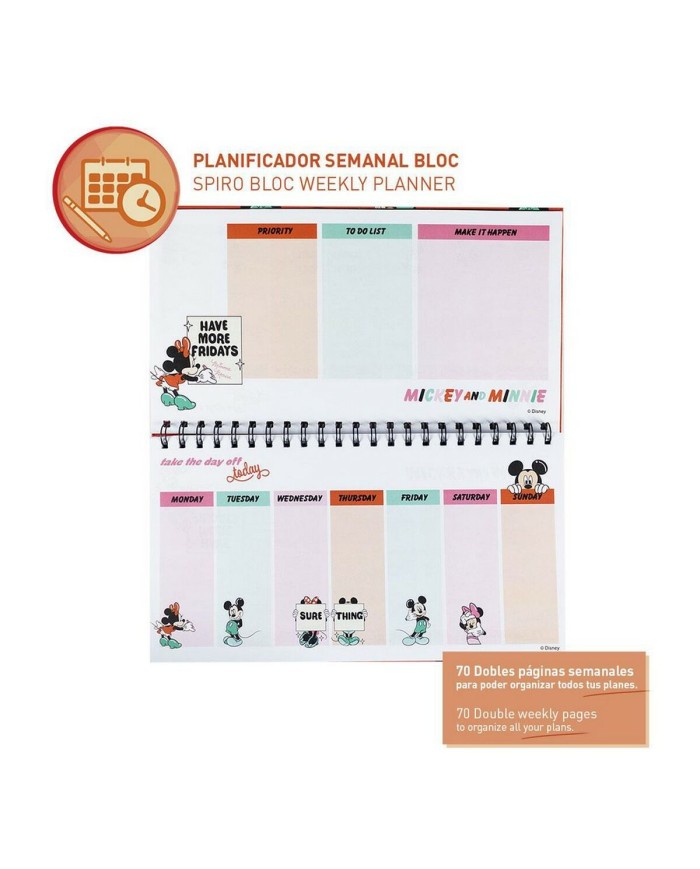 Agenda settimanale Minnie Mouse Blocchetto Agenda settimanale Minnie Mouse Blocchetto