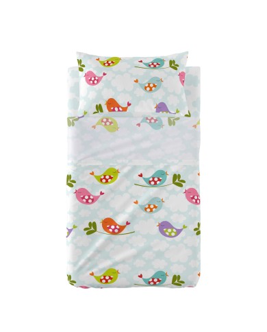 Set di Lenzuola per Culla HappyFriday Mr Fox Little Birds Multicolore Culla Neonato 2 Pezzi Set di Lenzuola per Culla HappyFriday Mr Fox Little Birds Multicolore Culla Neonato 2 Pezzi