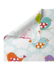 Set di Lenzuola per Culla HappyFriday Mr Fox Little Birds Multicolore Culla Neonato 2 Pezzi