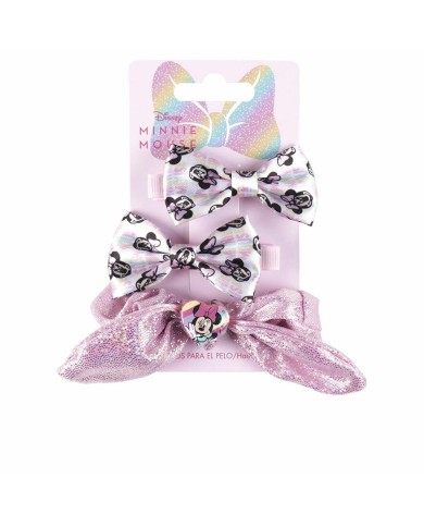 Elastici per Capelli Disney  Rosa Minnie Mouse Fiocco Set