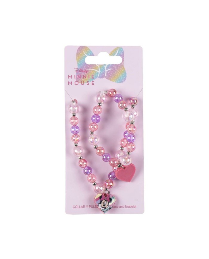 Set di Collana e Bracciali Minnie Mouse Rosa 2 Pezzi Set di Collana e Bracciali Minnie Mouse Rosa 2 Pezzi