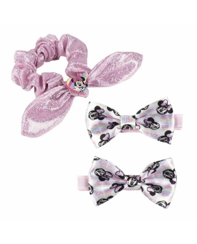 Elastici per Capelli Disney  Rosa Minnie Mouse Fiocco Set