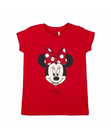 Maglia a Maniche Corte per Bambini Minnie Mouse Rosso Maglia a Maniche Corte per Bambini Minnie Mouse Rosso