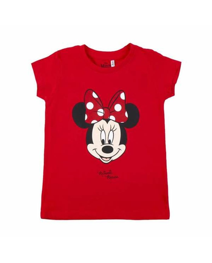 Maglia a Maniche Corte per Bambini Minnie Mouse Rosso