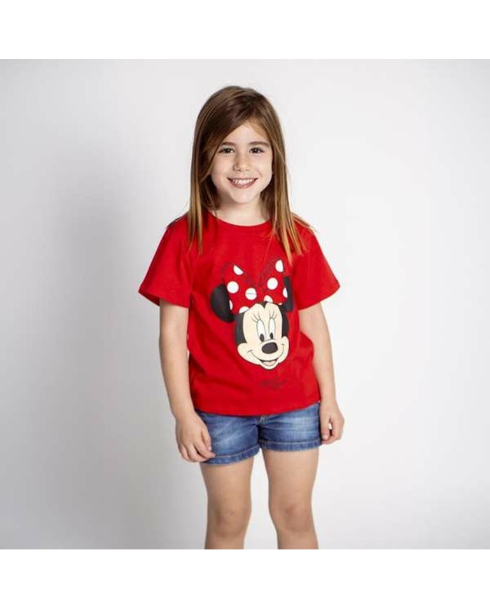 Maglia a Maniche Corte per Bambini Minnie Mouse Rosso