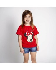 Maglia a Maniche Corte per Bambini Minnie Mouse Rosso
