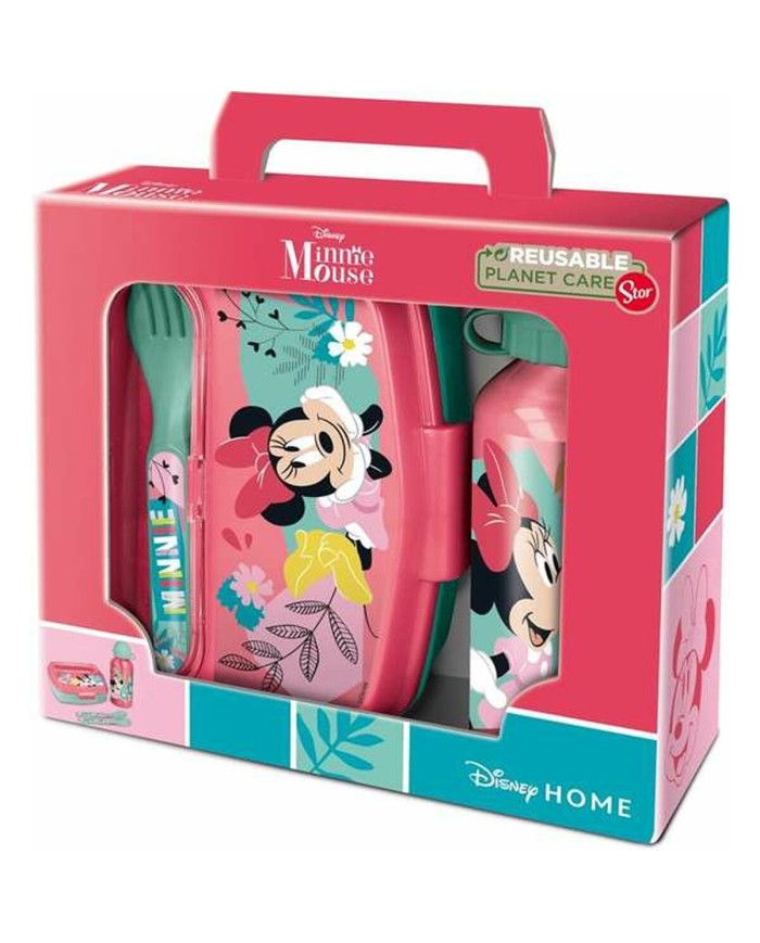 Contenitore per il pranzo con Bottiglia Minnie Mouse Rosa 21 x 18 x 7 cm Contenitore per il pranzo con Bottiglia Minnie Mouse Rosa 21 x 18 x 7 cm
