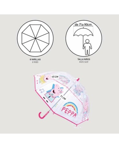 Ombrelli Peppa Pig Rosa 100 % POE Ombrelli Peppa Pig Rosa 100 % POE