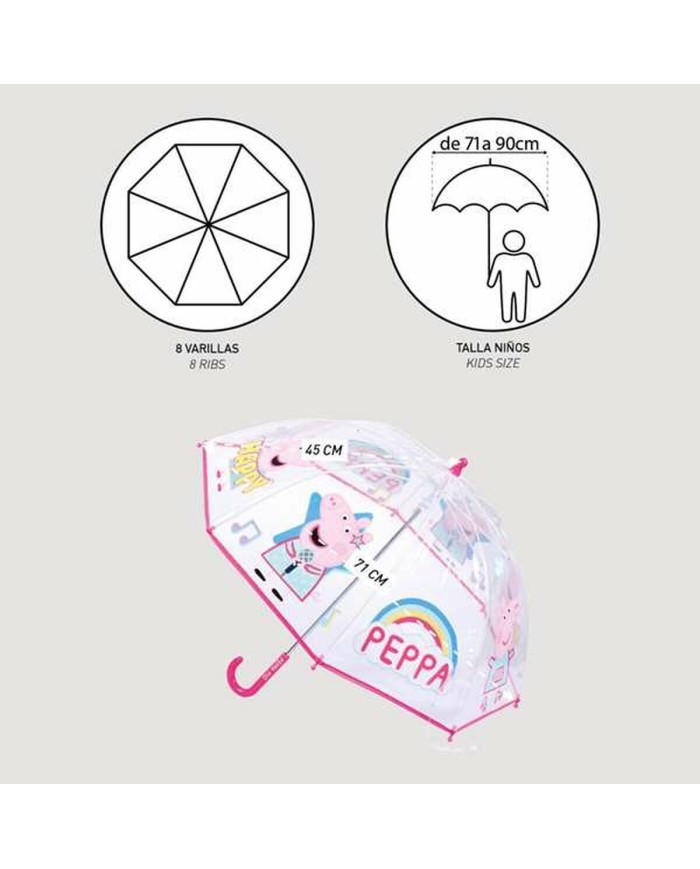 Ombrelli Peppa Pig Rosa 100 % POE Ombrelli Peppa Pig Rosa 100 % POE