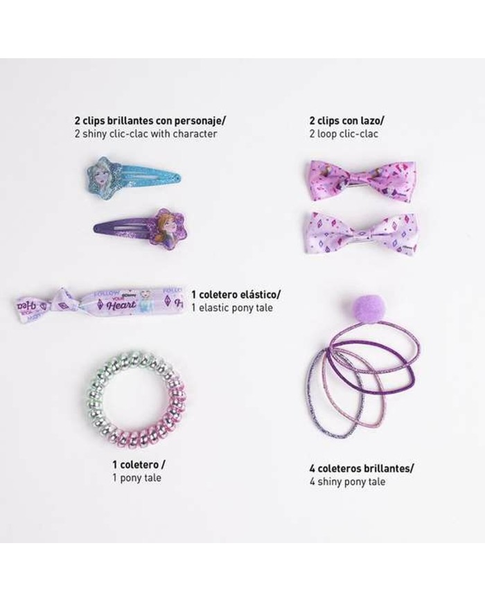 Accessori per i Capelli Frozen Lilla (8 Pezzi)