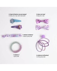 Accessori per i Capelli Frozen Lilla (8 Pezzi)