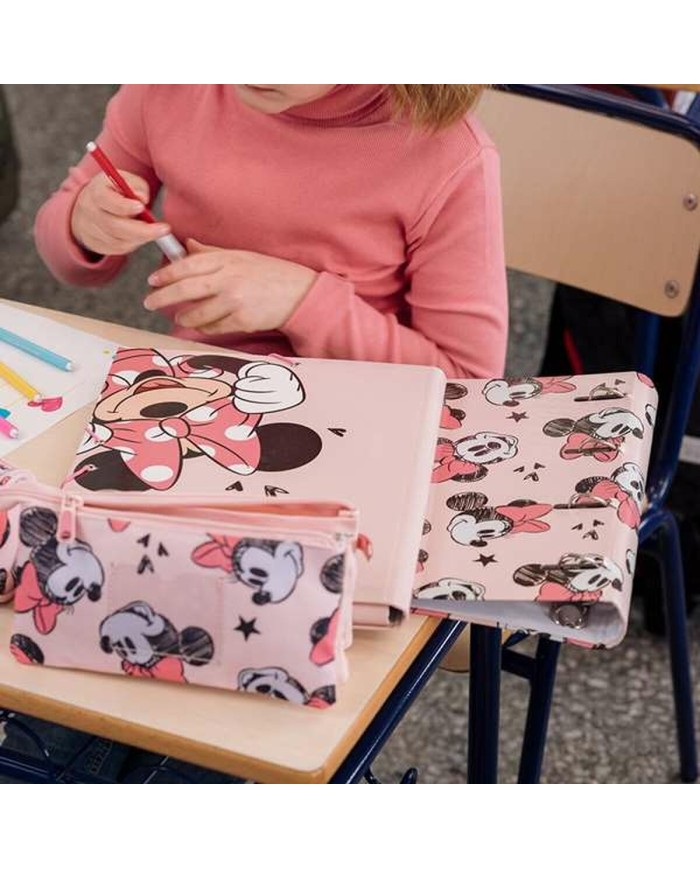 Raccoglitore ad anelli Minnie Mouse Bianco Multicolore A4