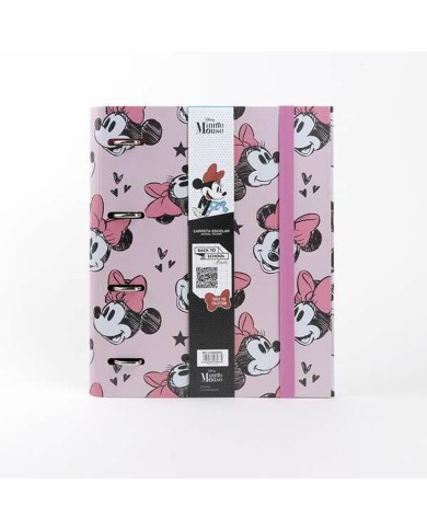 Raccoglitore ad anelli Minnie Mouse Bianco Multicolore A4